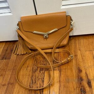 Botkier Valentina Cognac Pebble Leather Crossbody Bag